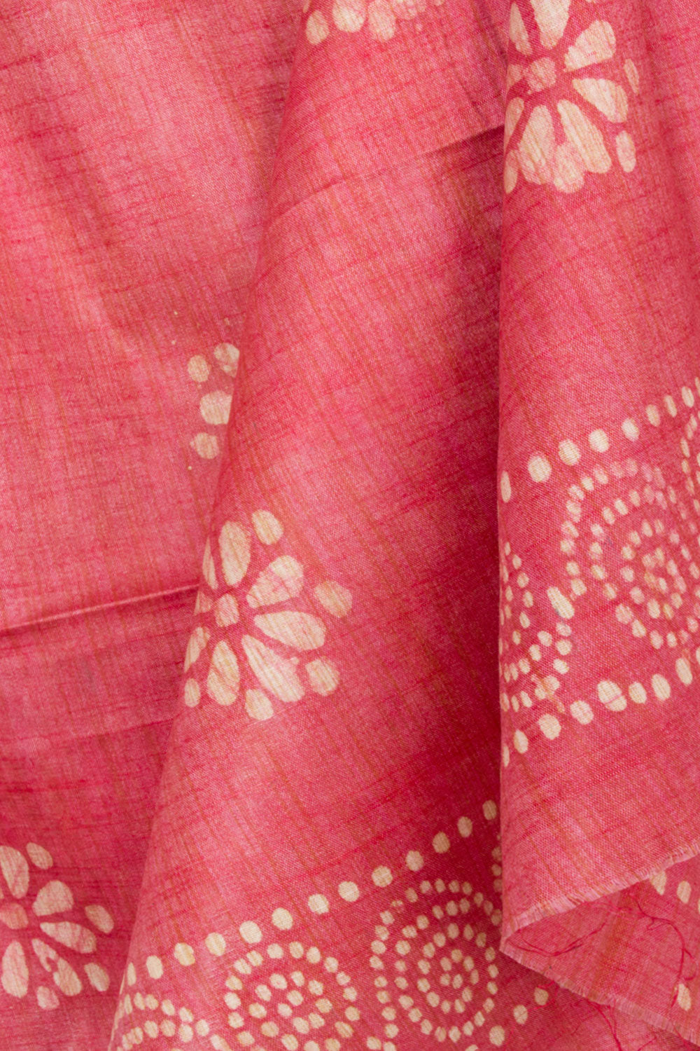 Red Batik Printed Linen Cotton Salwar Suit Material 10061925