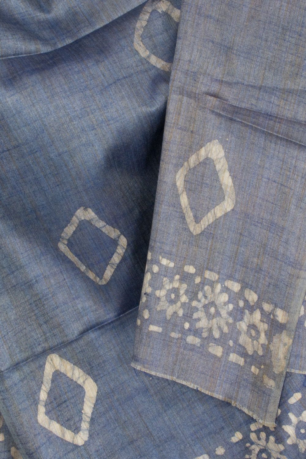 Grey Batik Printed Linen Cotton Salwar Suit Material 10062247