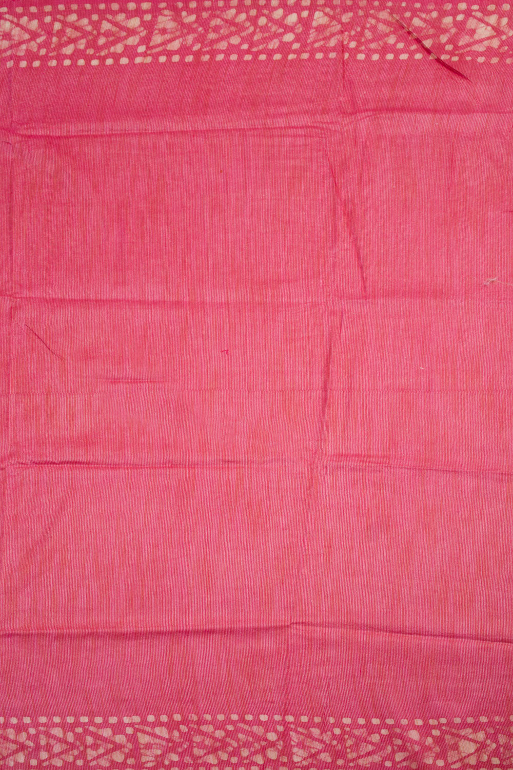 Pink Batik Printed Linen Cotton Saree 10061912