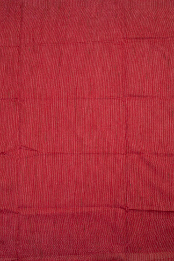 Jasper Red Handloom Bamboo Silk Saree 10061920