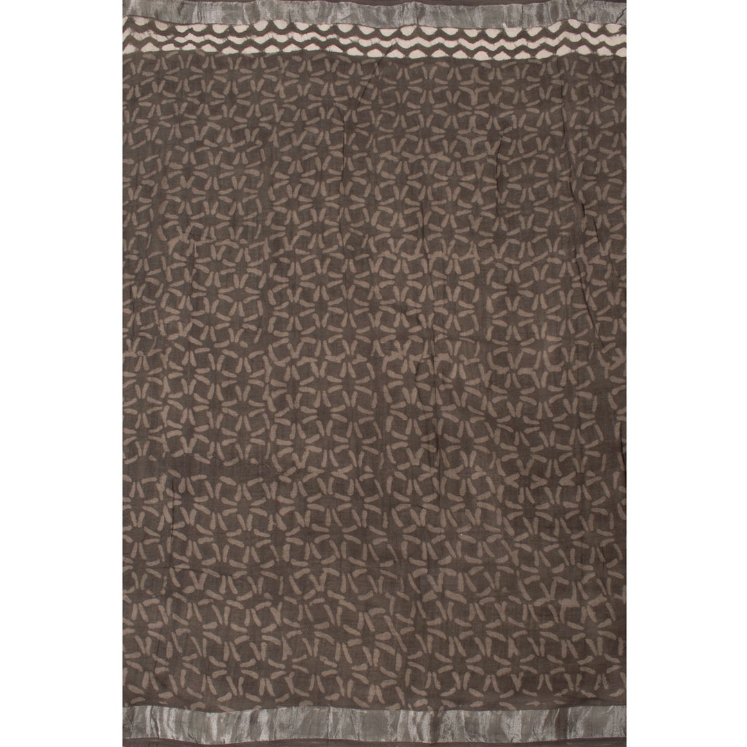 Dabu Printed Linen Cotton Saree 10053643