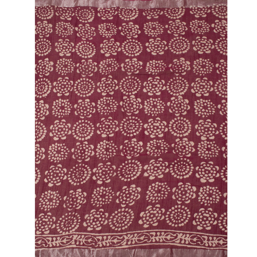 Dabu Printed Linen Cotton Saree 10053651