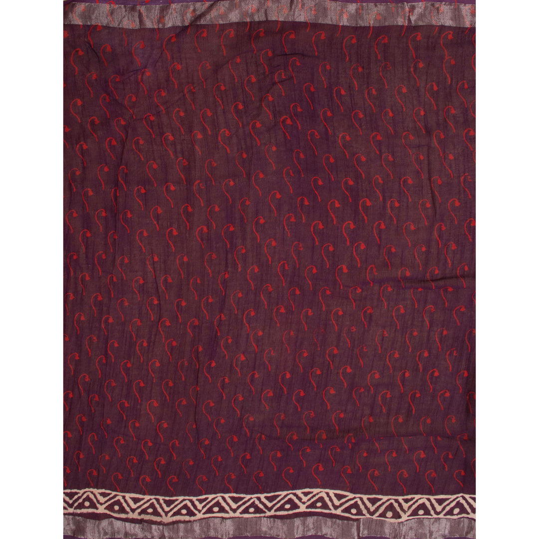 Dabu Printed Linen Cotton Saree 10053652