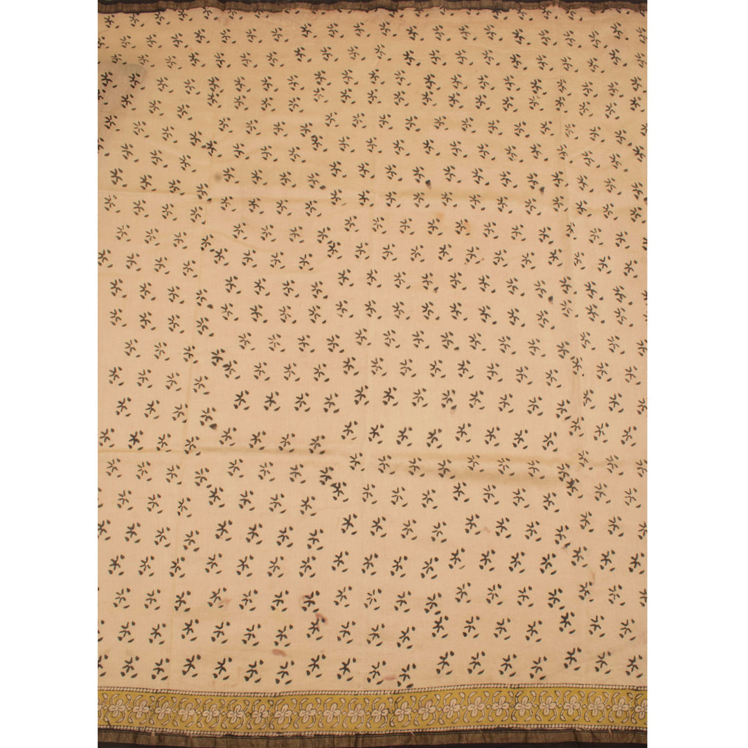 Hand Block Printed Chanderi Silk Cotton Saree 10055993