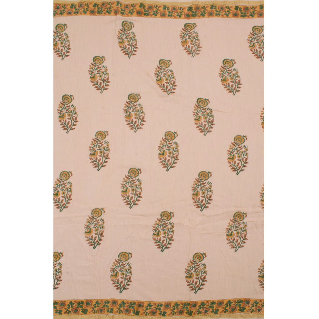 Hand Block Printed Chanderi Silk Cotton Saree 10056721