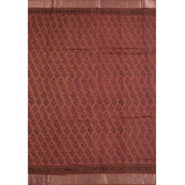 Ajrakh Printed Silk Cotton Saree 10055547