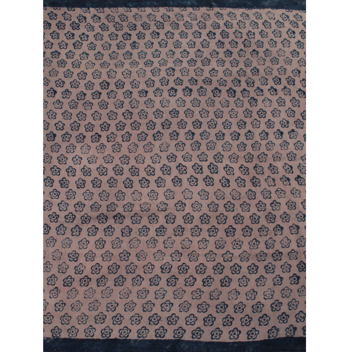 Dabu Printed Natural Dye Linen Saree 10054467