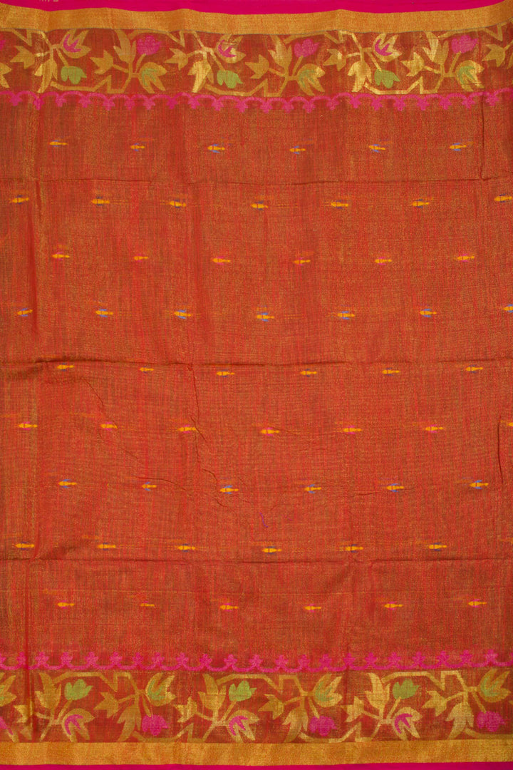 Black Handloom Bengal Cotton Saree 10061103