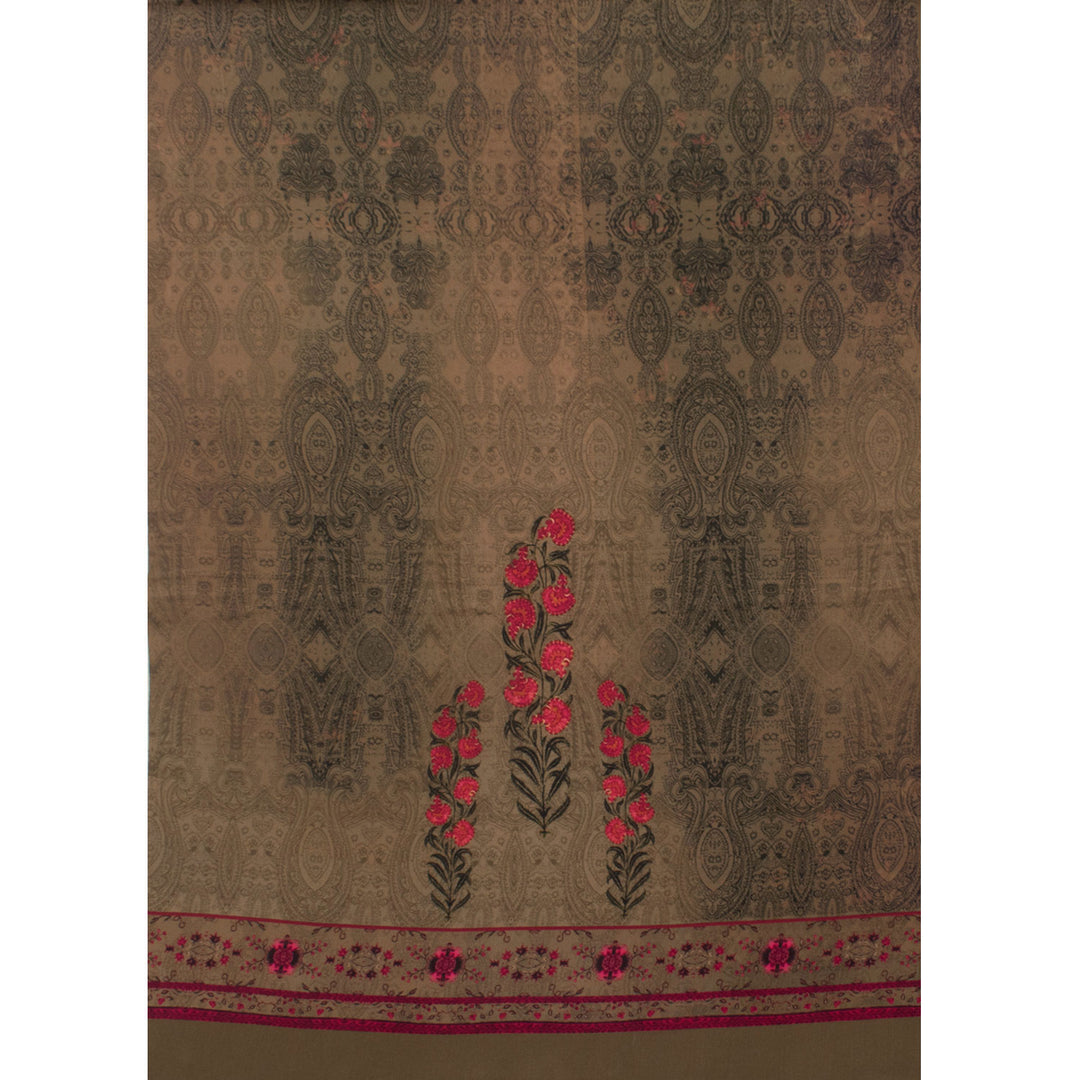 Screen Printed Crepe Silk Salwar Suit Material 10056207
