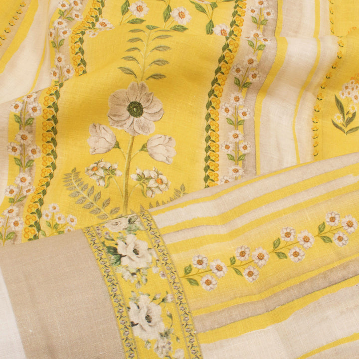 Screen Printed Linen Silk Salwar Suit Material 10056215