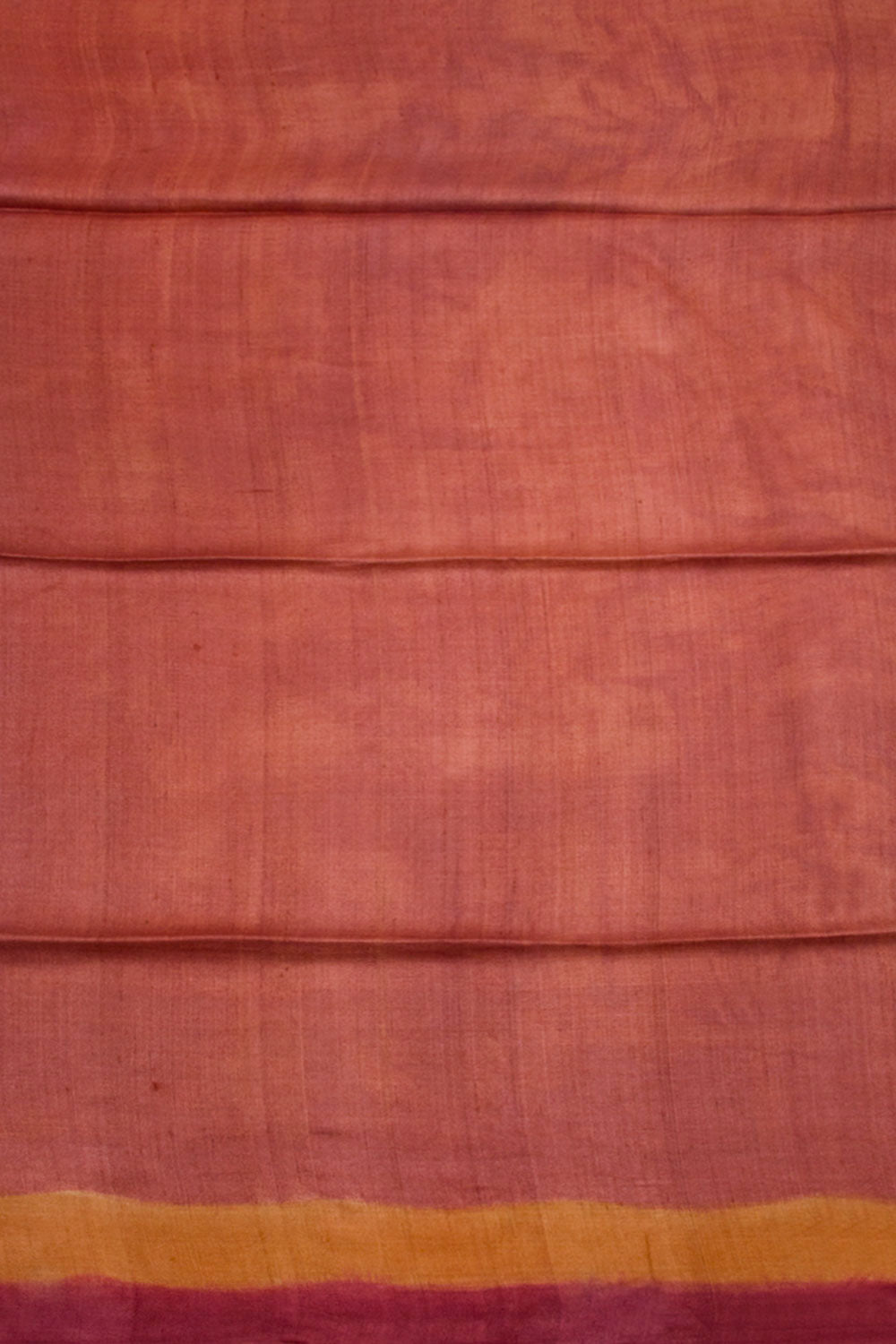 Beige Hand Block Printed Tussar Silk Saree 10061848