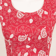 Red Kantha Embroidered Cotton Blouse 10059243