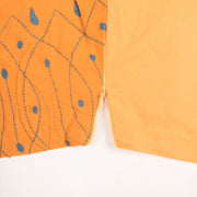 Orange Kantha Embroidered Sleeveless Cotton Blouse 10059245