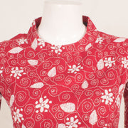 Red Kantha Embroidered Cotton Blouse 10059246