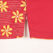 Kantha Embroidered Cotton Blouse 10059252