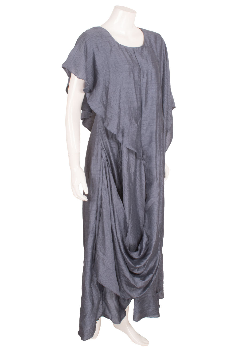 Handcrafted Silk Drape Dress 10058311
