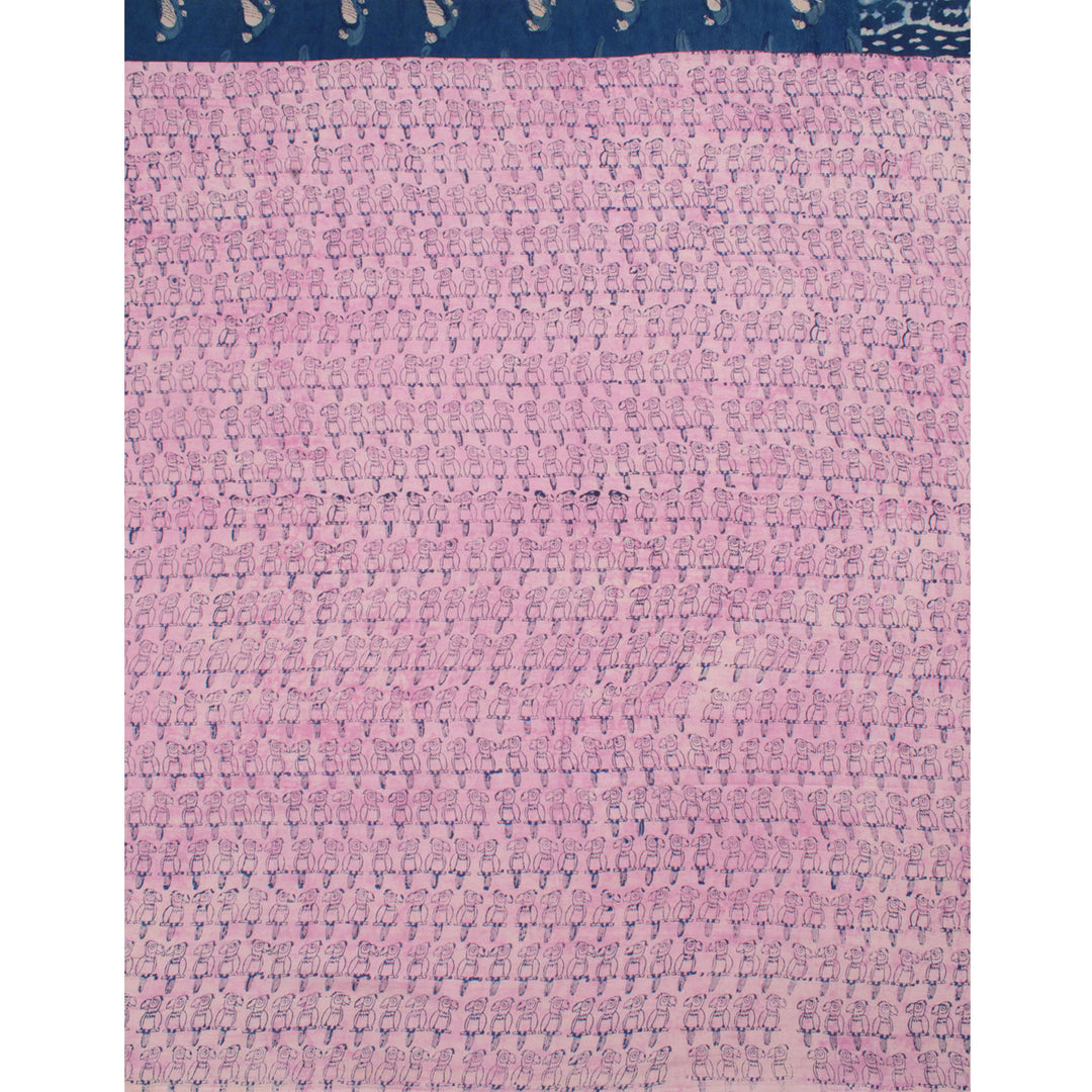 Hand Block Printed Mulmul Cotton Saree 10056968