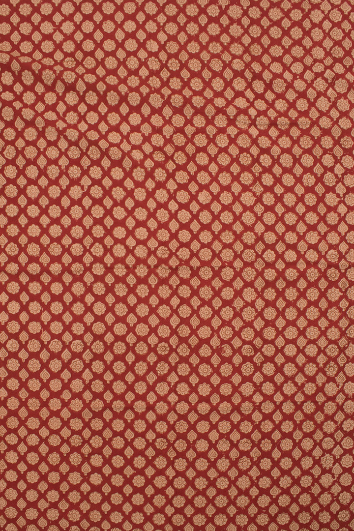 Ajrakh Printed Kota Doria Cotton Saree 10059084