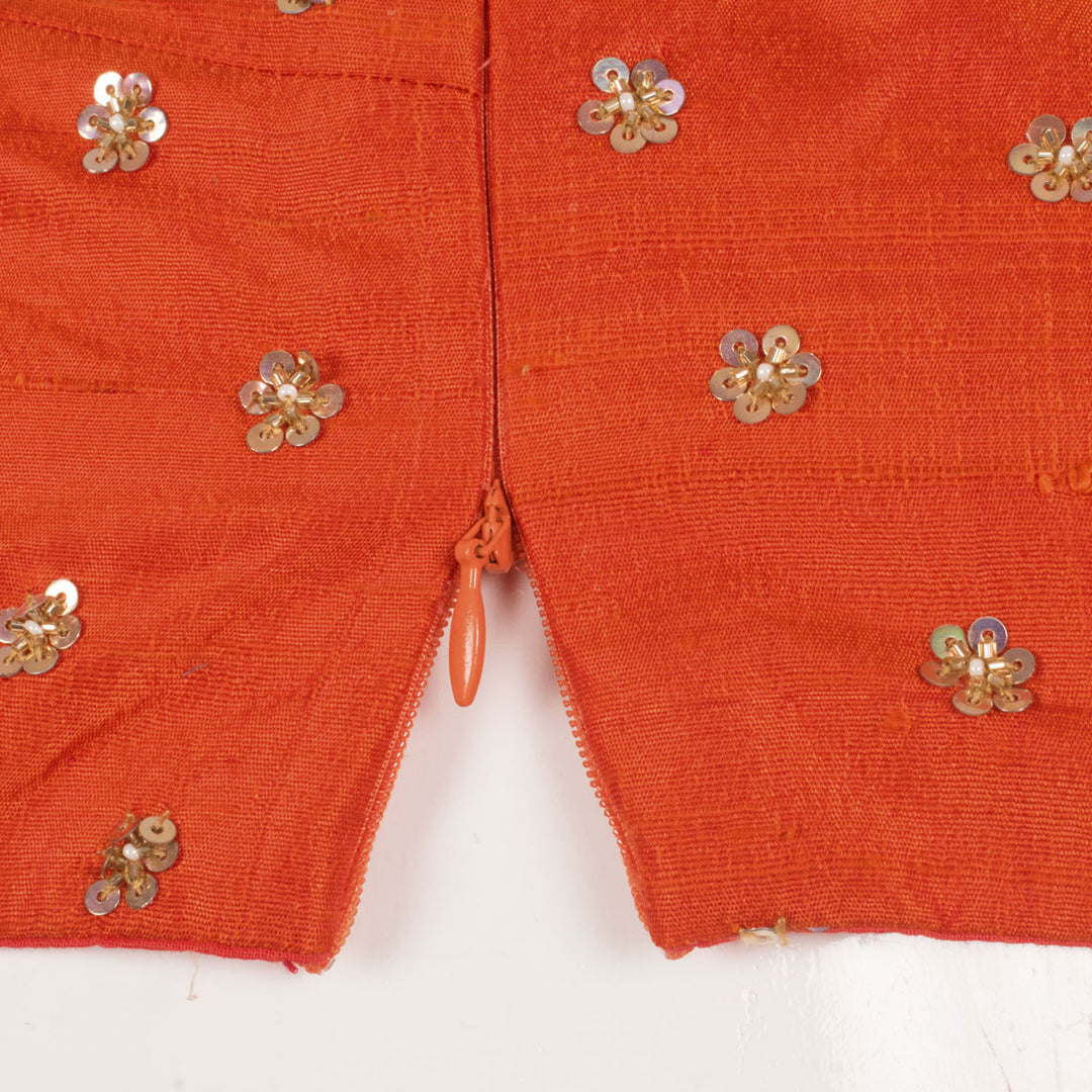 Hand Embroidered Raw Silk Blouse 10056338