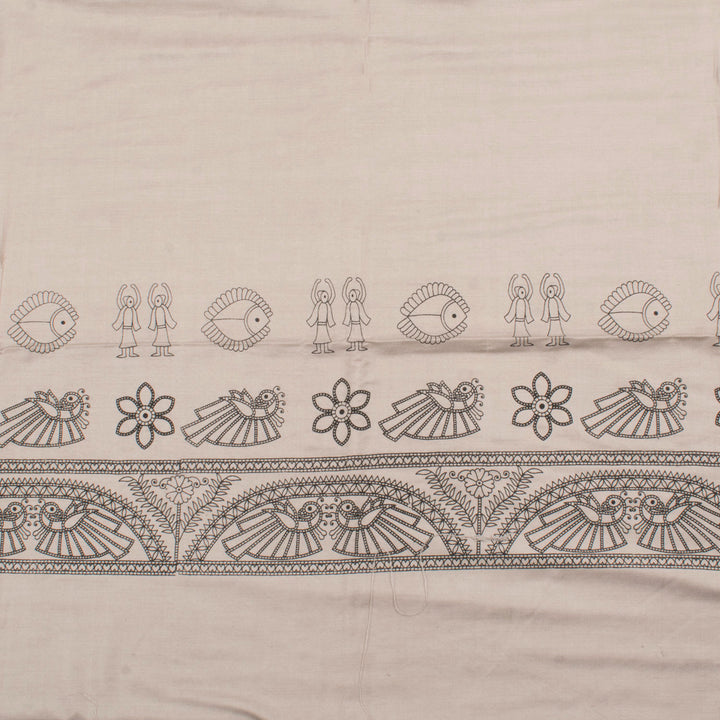 Madhubani Printed Bhagalpur Silk Salwar Suit Material 10056880