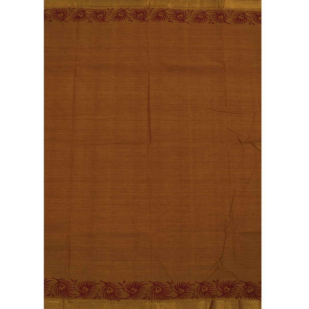 Hand Block Printed Mangalgiri Cotton Saree 10056324