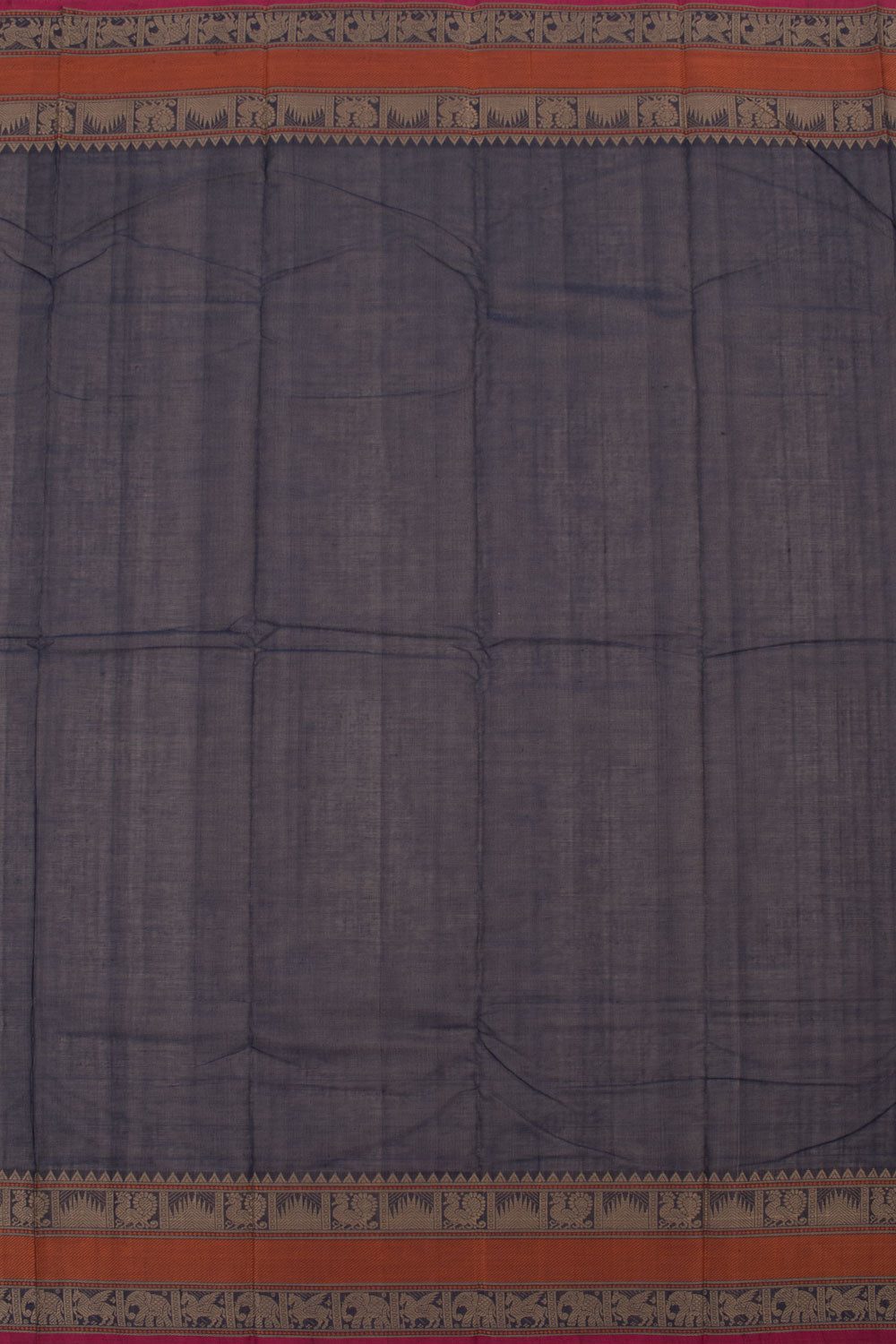 Navy Blue Handloom Kanchi Cotton Saree 10059543
