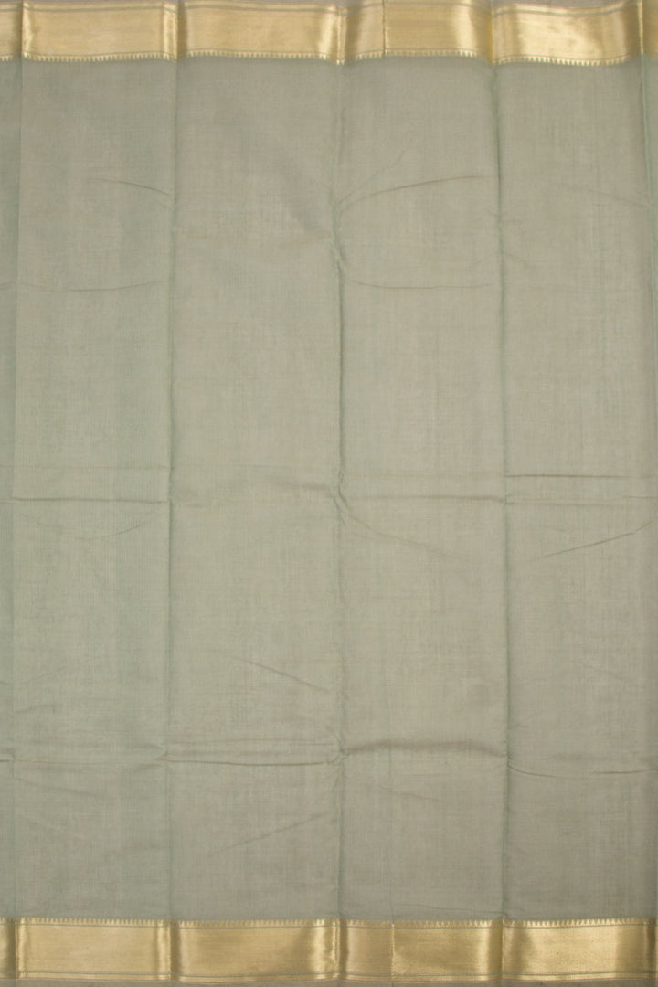 Pistachio Green Handwoven Kanchi Cotton Saree 10060852