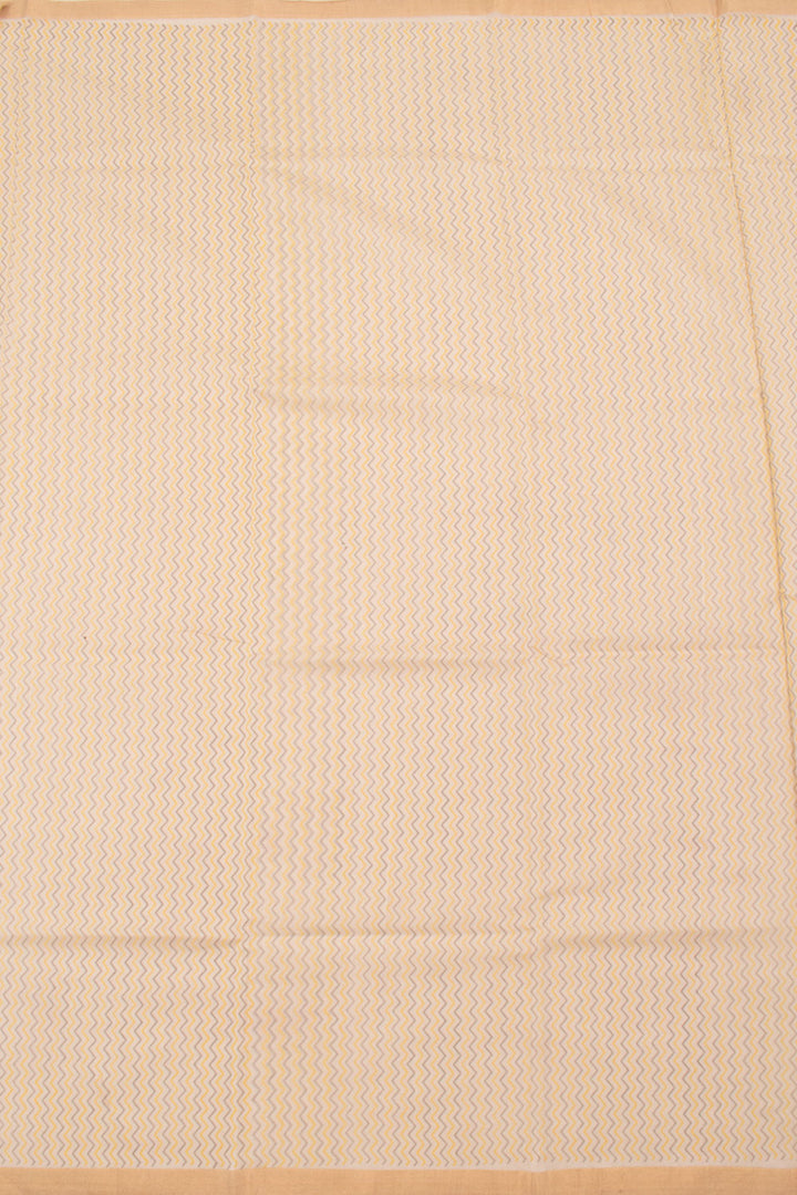 White Printed Chanderi Silk Cotton Saree 10059695
