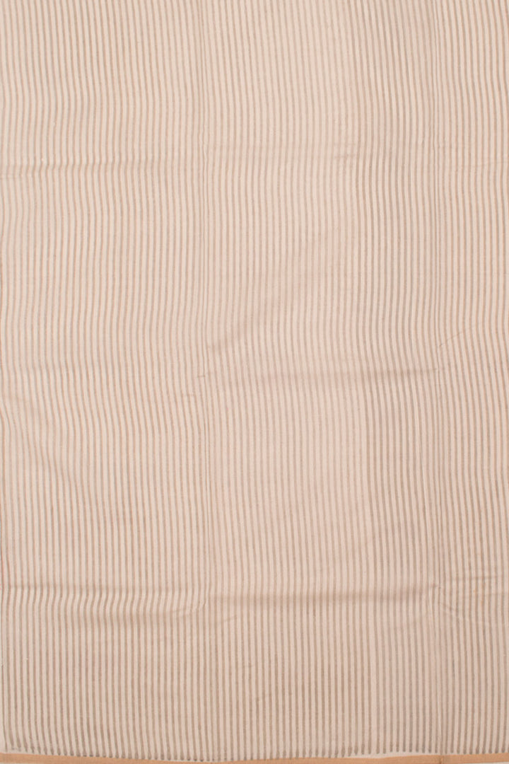 White Printed Chanderi Silk Cotton Saree 10059696