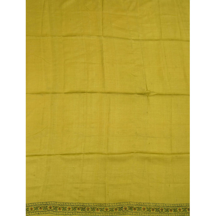 Hand Block Printed and Ombre Dyed Tussar Silk Saree 10055772