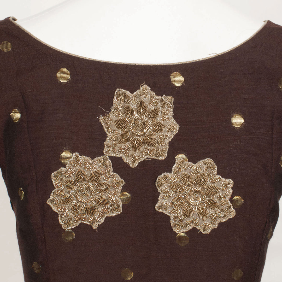 Zardosi Embroidered Silk Cotton Blouse 10055861