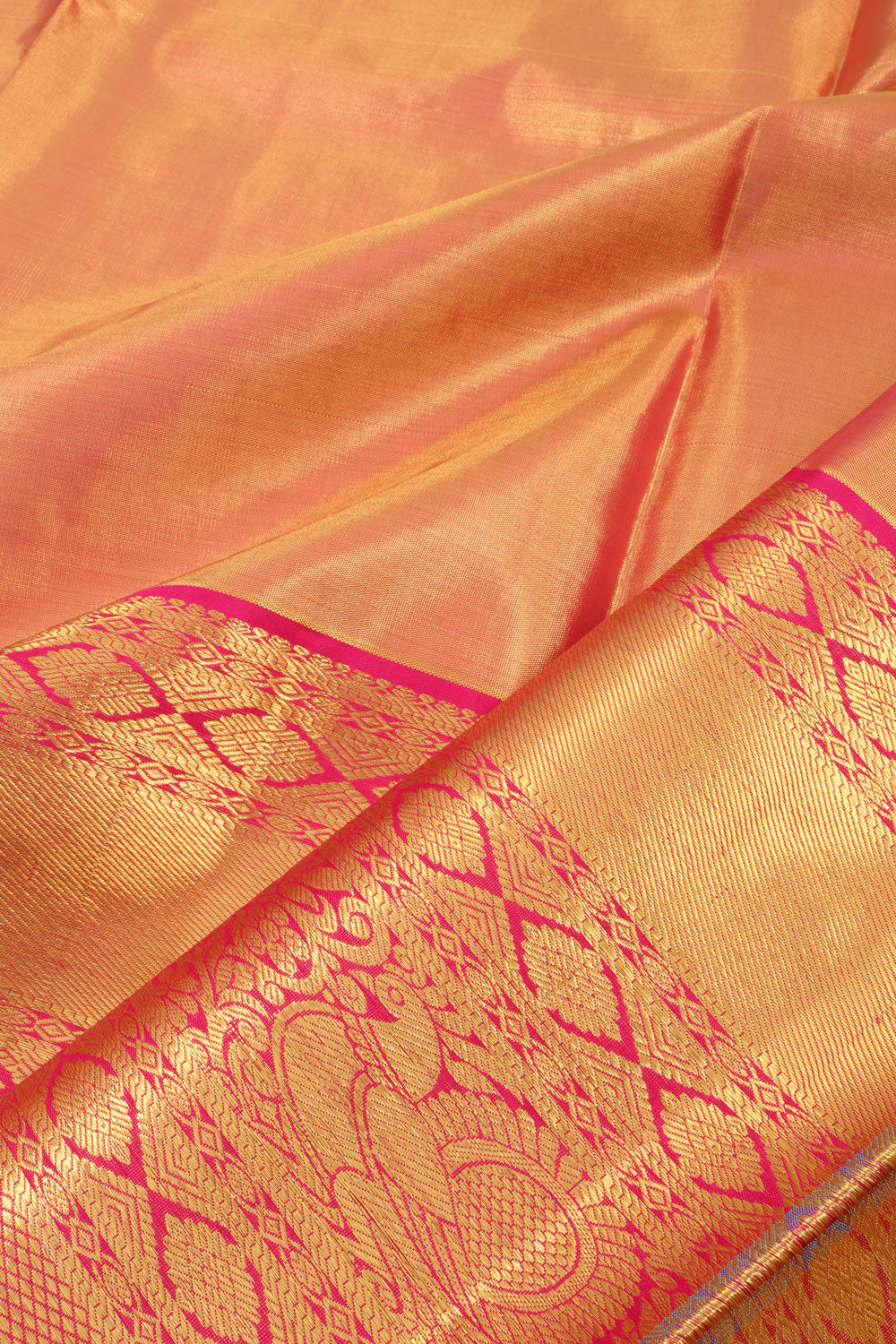 Golden Yellow Kanjivaram Tissue Pattu Pavadai Material 10059616