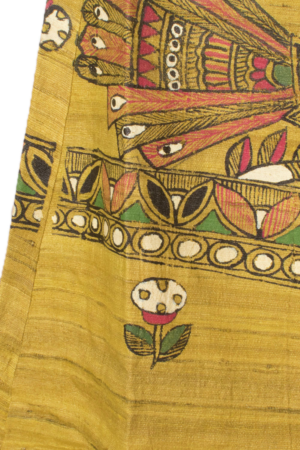 Hand Painted Madhubani Bhagalpur Tussar Silk Skirt 10057655