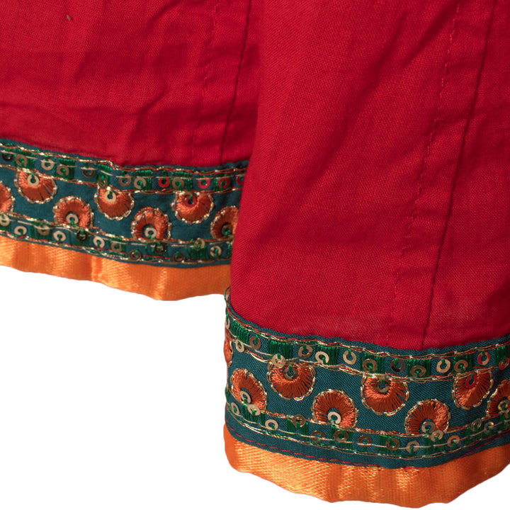 Sequin Embroidered Kalidar Cotton Skirt 10055177