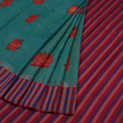 Hand Painted Pen Kalamkari Korvai Kanjivaram Silk Saree 10055866