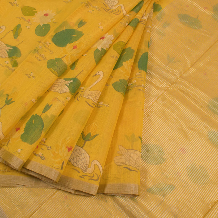 Printed Handloom Chanderi Silk Cotton Saree 10055907