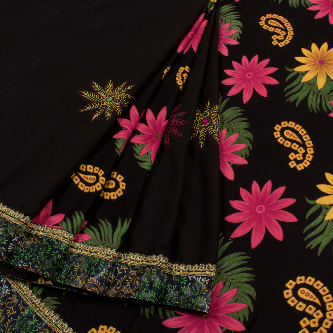 Hand Embroidered Partly Pallu Bengal silk saree 10056252