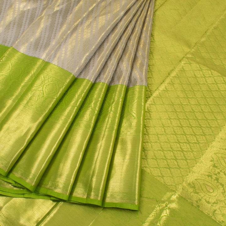 Pure Tissue Silk Bridal Jacquard Korvai Kanjivaram Saree 10056425