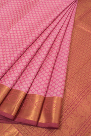 Dark Rose Pink Pure Zari Bridal Kanjivaram Silk Saree 10057130