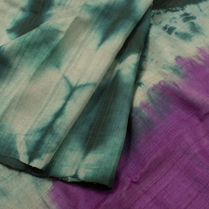 Handloom Shibori Dyed Tussar Silk Saree 10057483