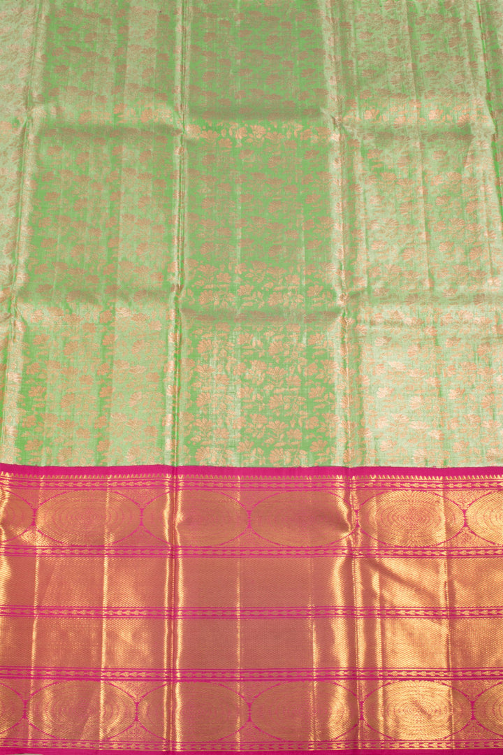 Universal Size Pure Zari Korvai Kanjivaram Tissue Silk Pattu Pavadai Material 10058090