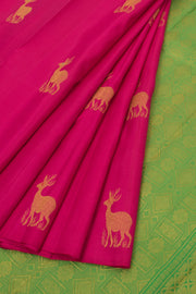 Magenta Pure Zari Borderless Kanjivaram Silk Saree 10059193