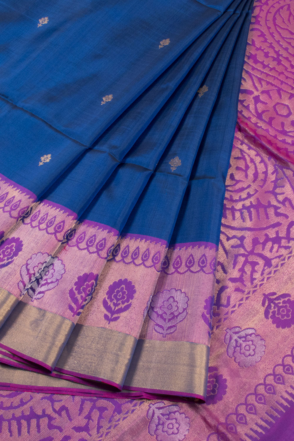 Federal Blue Kanjivaram Soft Silk Saree 10059888