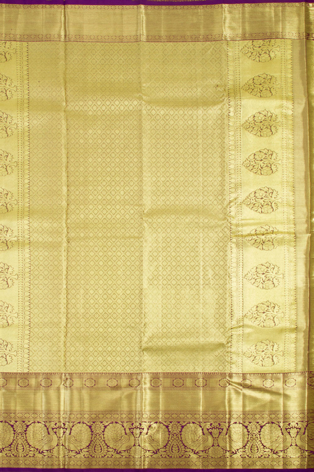 Golden Yellow Handloom Pure Silk Tissue Zari Dharmavaram Saree 10061251
