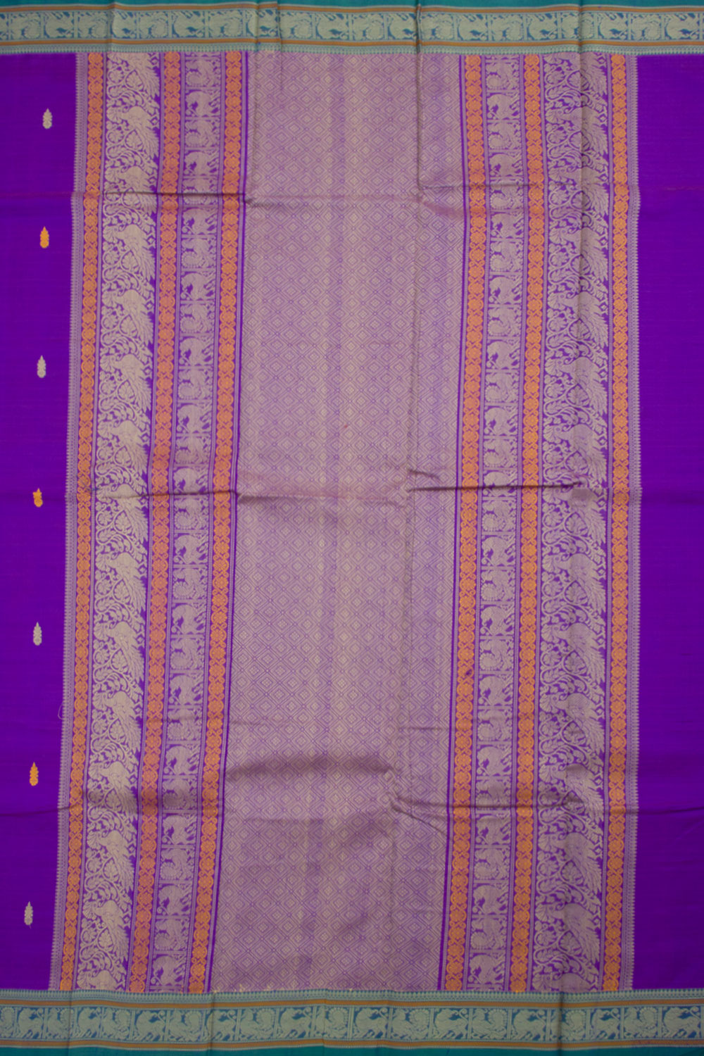 Violet Handloom Kanchi Silk Cotton Saree 10061317