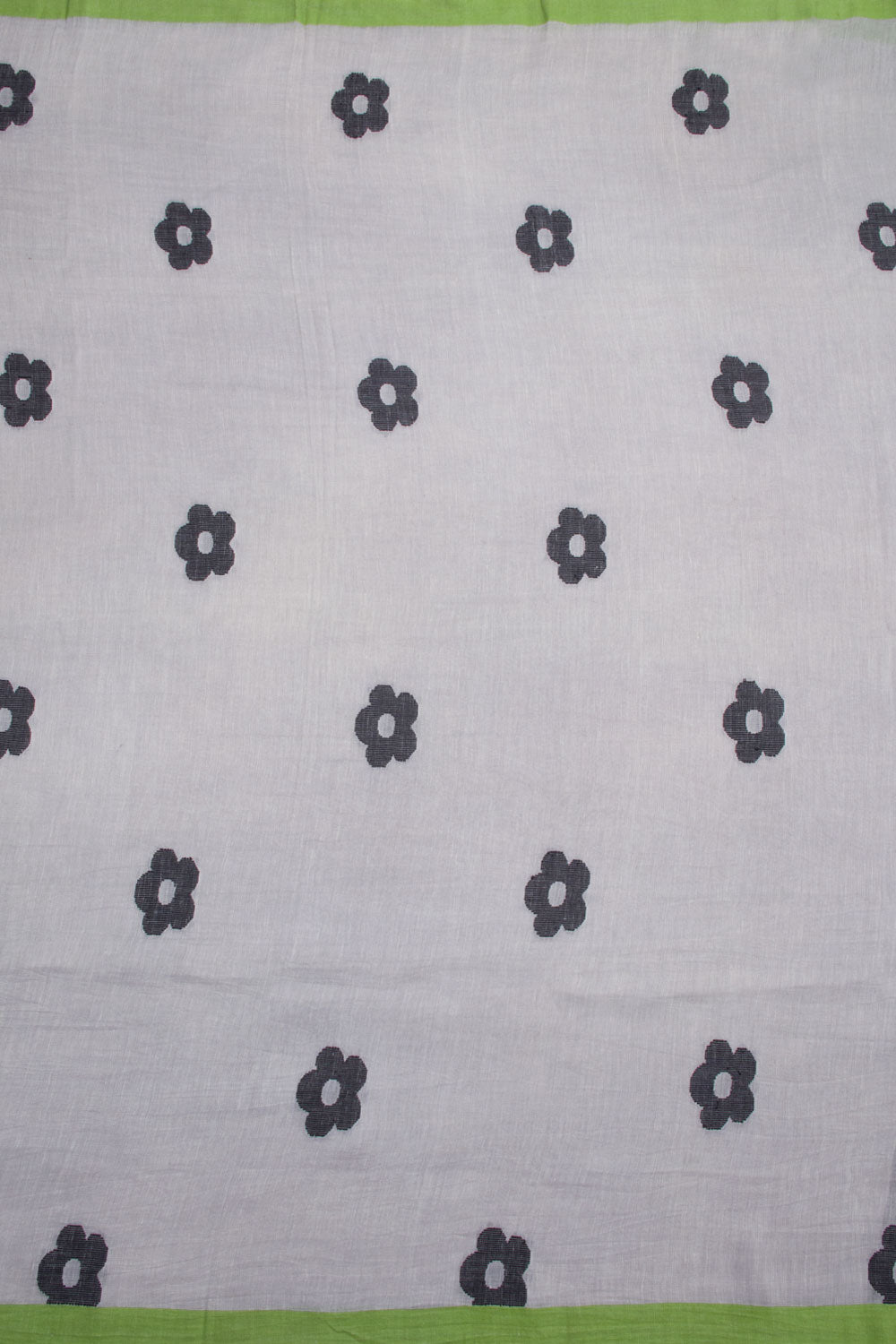 Grey Handloom Jamdani Linen Saree 10061407