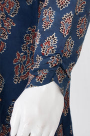 Blue Ajrakh Printed Cotton Kurta 10061604