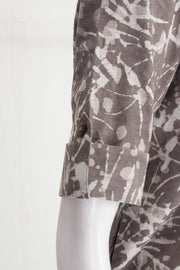 Grey Handcrafted Batik Printed Cotton A line Dress 10062161