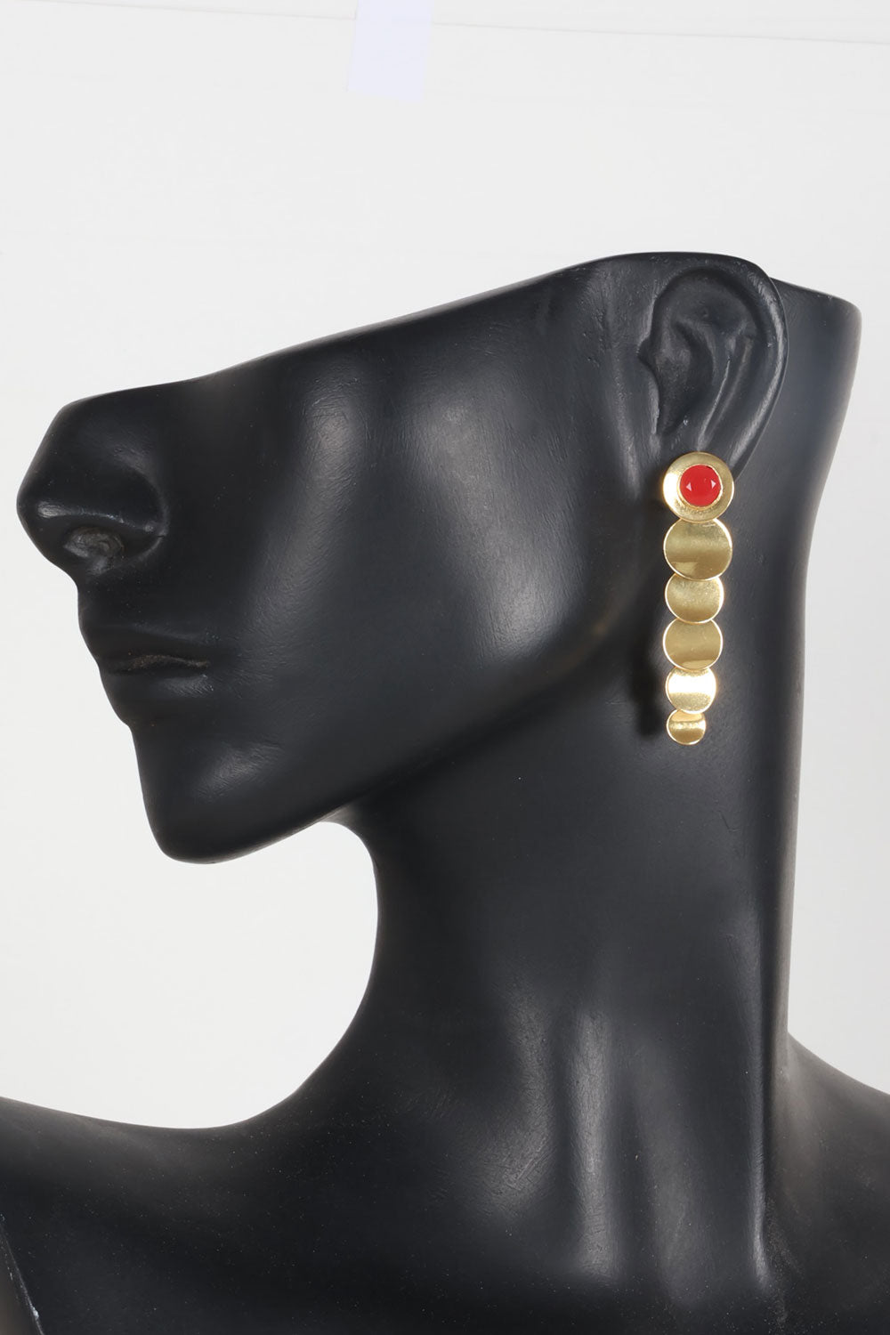 Handcrafted Gold Tone Drop Brass Earrings 10061357