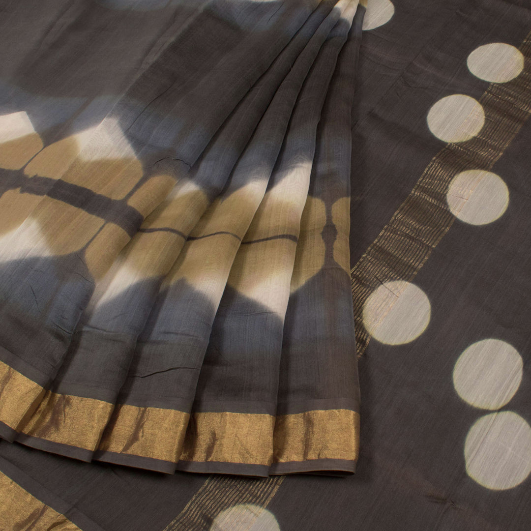 Shibori Dyed Maheshwari Silk Cotton Saree 10054150